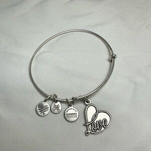 Alex and Ani Silver Love Charm Bracelet